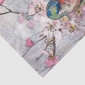 Kingfisher Bird Pink Flower French Decoupage Craft Tissuepapier (Detail)