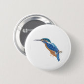 KingFisher Bird Ronde Button 5,7 Cm (Voorkant /achterkant)