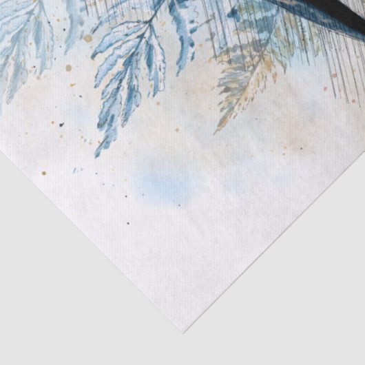 Kingfisher Bird Waterverf Art Tissuepapier (Detail)