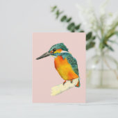 Kingfisher Bird Waterverf Painting Briefkaart (Staand voorkant)