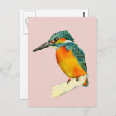 Kingfisher Bird Waterverf Painting Briefkaart (Voorkant / Achterkant)