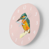 Kingfisher Bird Waterverf Painting Grote Klok (Hoek)