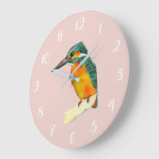 Kingfisher Bird Waterverf Painting Grote Klok (Hoek)