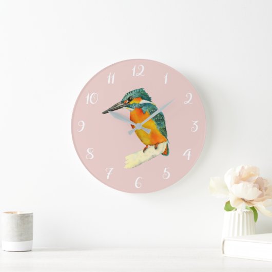 Kingfisher Bird Waterverf Painting Grote Klok (Huis)