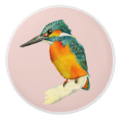Kingfisher Bird Waterverf Painting Keramische Knop (Voorkant)