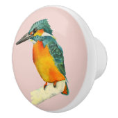 Kingfisher Bird Waterverf Painting Keramische Knop (Rechts)