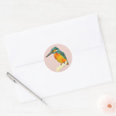 Kingfisher Bird Waterverf Painting Ronde Sticker (Envelop)