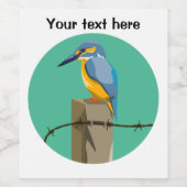 Kingfisher Bird Wijn Etiket (Enkel label)