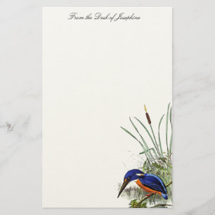 Kingfisher Bird Wildlife Wetlands Pond Stationery Briefpapier