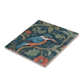Kingfisher Bird William Morris stijl Rechts tegeno Tegeltje (Zijkant)