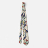  Kingfisher Birds Animal Redoute Floral Stropdas (Achterkant)