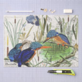 Kingfisher Birds Cattail Iris Flowers Tissue Paper Tissuepapier (Craft)