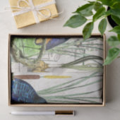 Kingfisher Birds Cattail Iris Flowers Tissue Paper Tissuepapier (Geschenk)