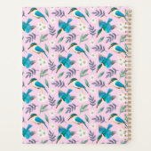  Kingfisher Birds Floral Pink Patroonnaam Planner (Achterkant)