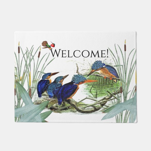Kingfisher Birds Hummingbird Animal Welkome Mat (Voorkant)