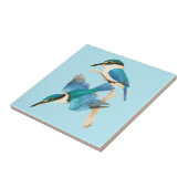Kingfisher Birds Waterverf Blauw Tegeltje (Zijkant)