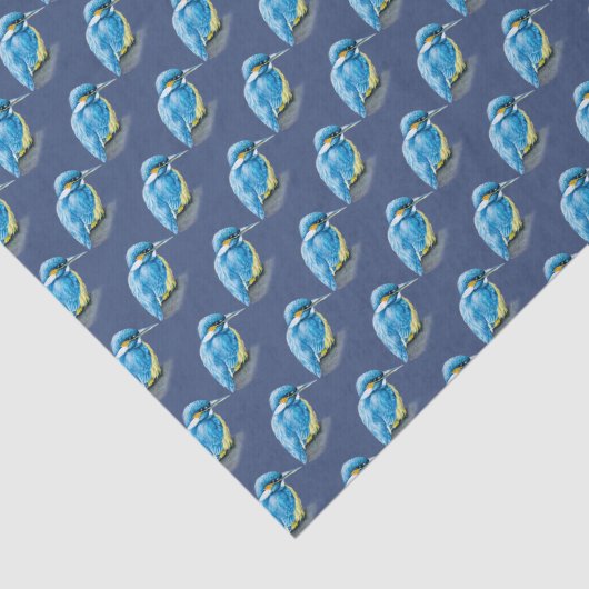 Kingfisher blauw aangepast kleurenweefsel tissuepapier (Detail)