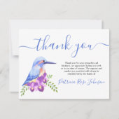 Kingfisher Blue Bird Funeral Dank je Kaart (Voorkant)