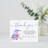 Kingfisher Blue Bird Funeral Dank je Kaart (Staand voorkant)