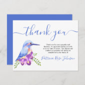 Kingfisher Blue Bird Funeral Dank je Kaart (Voorkant / Achterkant)