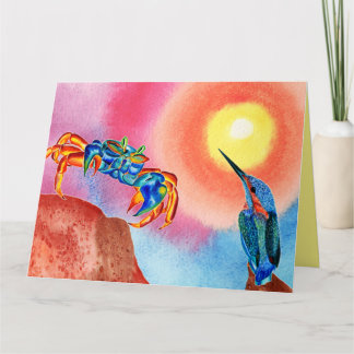 Kingfisher & Blue Crab alle gelegenheden wenskaart Kaart