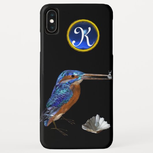KINGFISHER BLUE GEMSTONE MONOGRAM Black Case-Mate iPhone Case (Achterkant)