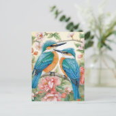 Kingfisher bluebirds briefkaart (Staand voorkant)