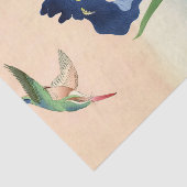 Kingfisher boven Irises, 1926, door Ohara Koson Tissuepapier (Detail)