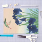 Kingfisher boven Irises, 1926, door Ohara Koson Tissuepapier (Craft)