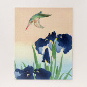 Kingfisher boven Irissen door Ohara Koson Legpuzzel (Verticaal)