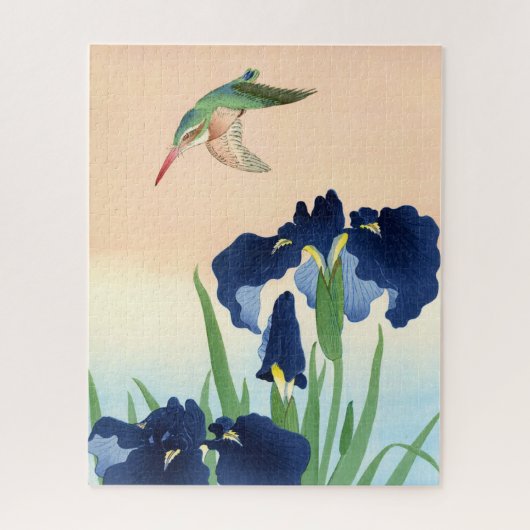 Kingfisher boven Irissen door Ohara Koson Legpuzzel (Verticaal)