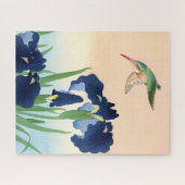 Kingfisher boven Irissen door Ohara Koson Legpuzzel (Horizontaal)