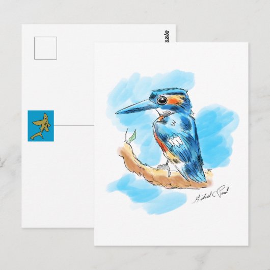 Kingfisher Briefkaart (Voorkant / Achterkant)