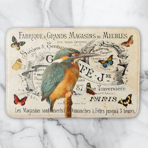 Kingfisher & Butterflies Franse advertentie Badmat