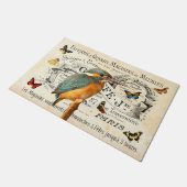 Kingfisher & Butterflies Franse advertentie Deurmat (Schuin)