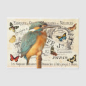 Kingfisher & Butterflies Oudfrans Ad Decoupage 2 Tissuepapier (Voorkant)