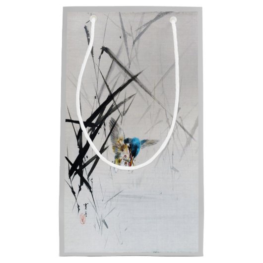 Kingfisher Catching Fish between Reeds, Seitei Klein Cadeauzakje (Voorkant)