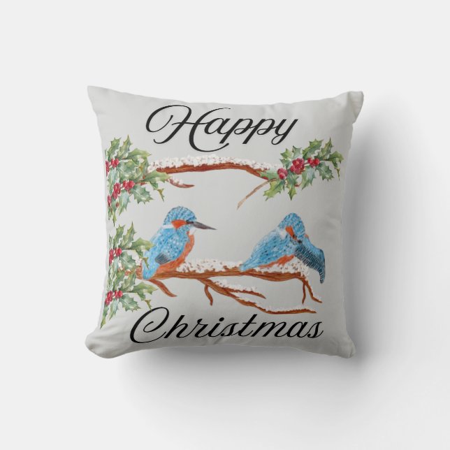 Kingfisher Christmas Pillow Kussen (Voorkant)