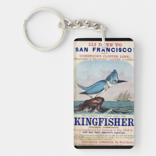 Kingfisher Clipper zeilschip 1855 Sleutelhanger (Voorkant)