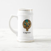 Kingfisher Crest over Tartan Beer Stein Bierpul (Links)