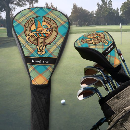 Kingfisher Crest over Tartan Golf Head Hoesje Golfheadcover