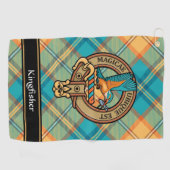 Kingfisher Crest over Tartan Golfhanddoek (Horizontaal)