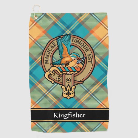 Kingfisher Crest over Tartan Golfhanddoek (Voorkant)