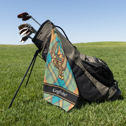 Kingfisher Crest over Tartan Golfhanddoek (Groen)