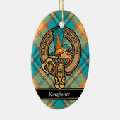 Kingfisher Crest over Tartan Keramisch Ornament (Rechts)