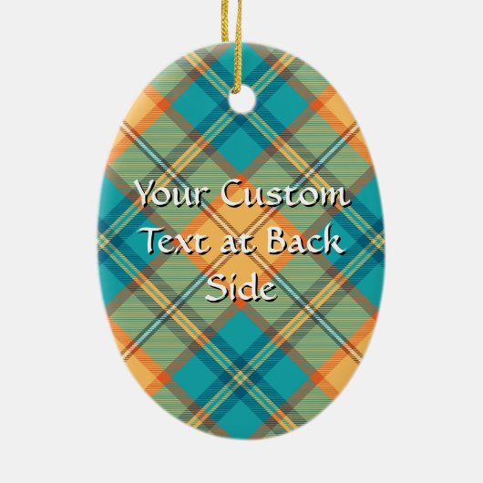 Kingfisher Crest over Tartan Keramisch Ornament (Achterkant)