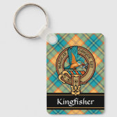 Kingfisher Crest over Tartan Sleutelhanger (Voorkant)