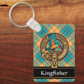 Kingfisher Crest over Tartan Sleutelhanger (Voorkant)