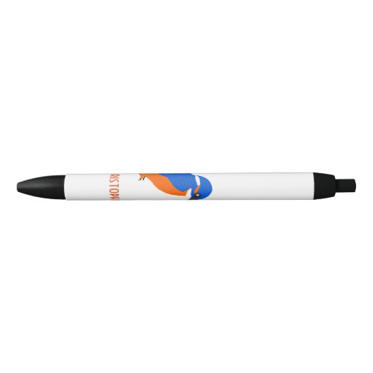 Kingfisher Design Gewoon naam toevoegen Zwarte Inkt Pen (Voorkant)