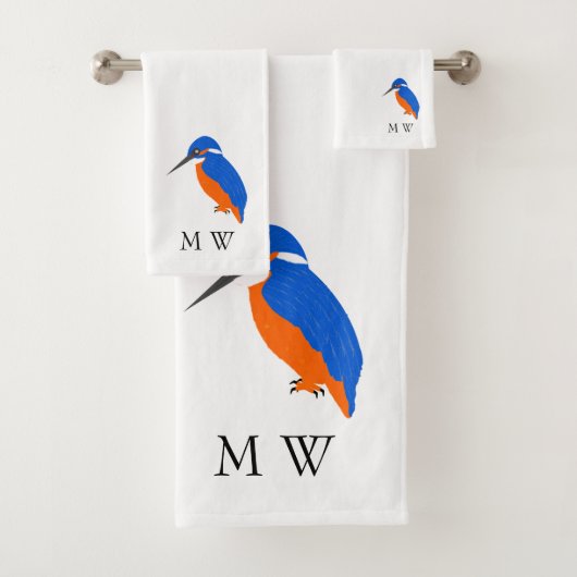Kingfisher Design Monogram Bad Handdoek (Insitu)